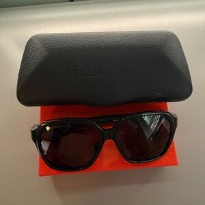Balenciaga Dark Sunglasses with Black Case